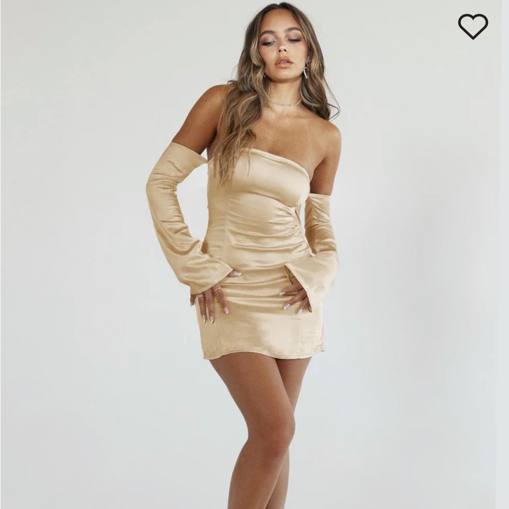 NWT Princess Polly Amalea Mini Dress Champagne